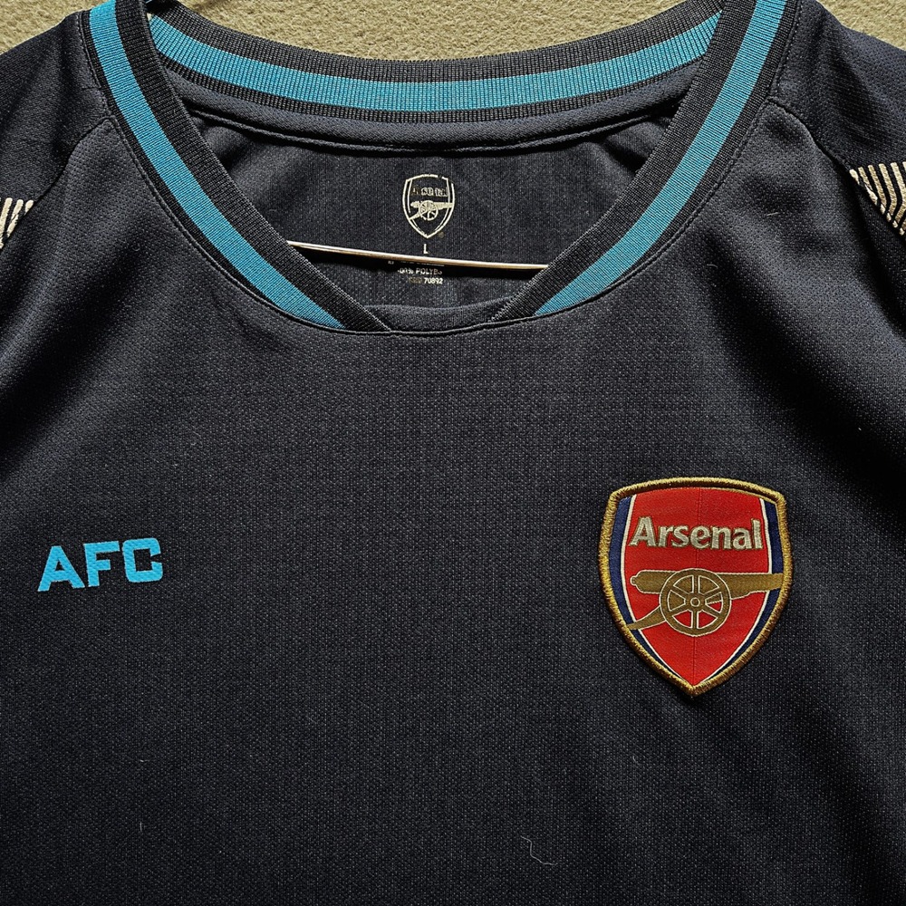 Arsenal Football Club Training Top Jersey Navy Blue Cyan Men's Size L‎ Large - Picture 3 of 11